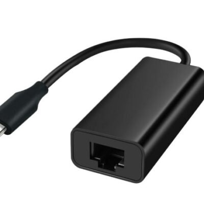 Adaptateur USB-C mâle /RJ45 femelle 10M/100M/1000M – câble 9 cm Pour tablette, Macbook et PC Plug & Play