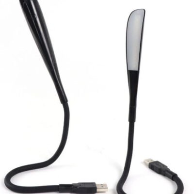 Lampe LED USB, bras flexible, lumière blanche avec intensité réglable en 3 niveaux, noir